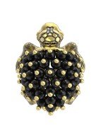 Кольцо из лимонного золота c эмалью и ониксом