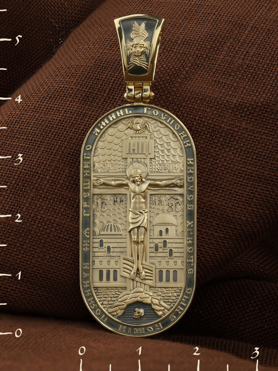 Нательная икона из лимонного золота 585 пробы