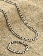 Цепь из серебра c рубином