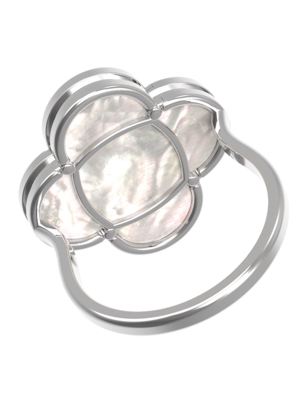 Кольцо из белого золота c перламутром