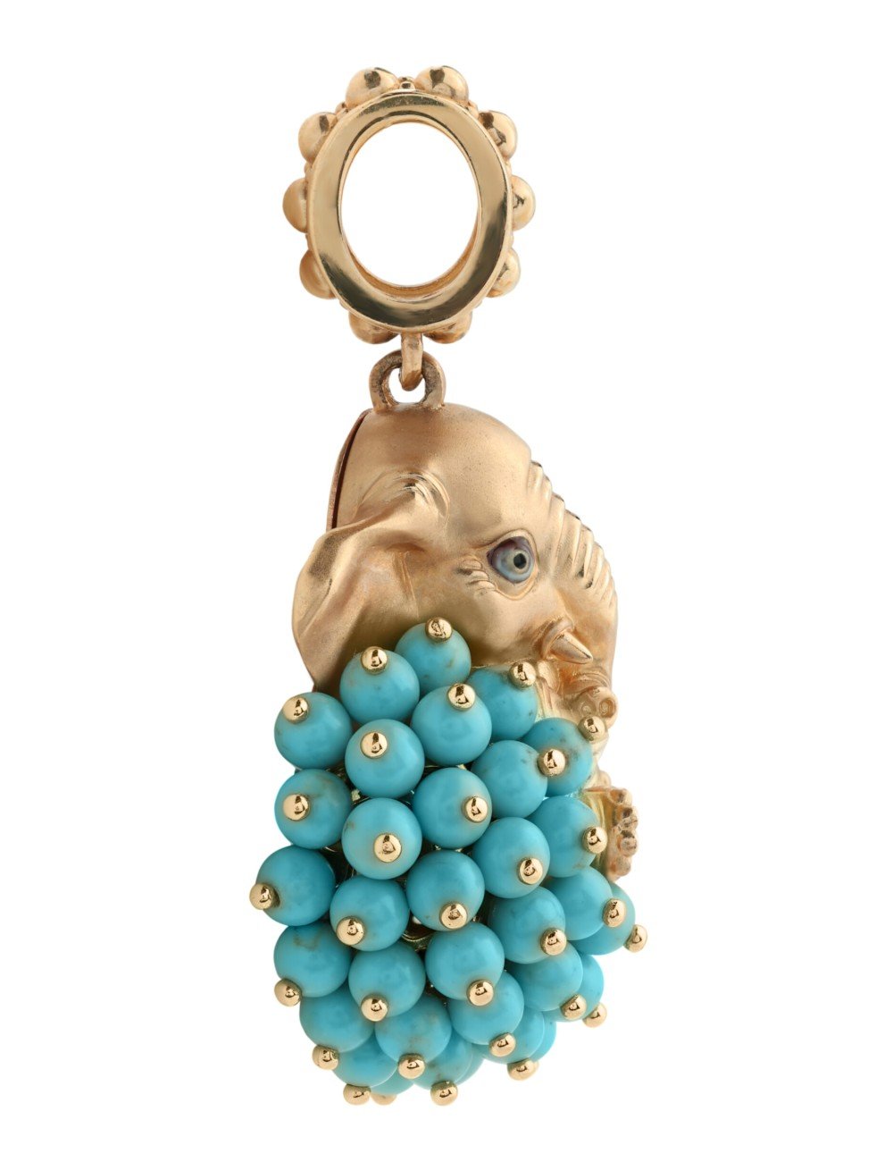 Подвеска из золота c эмалью и бирюзой