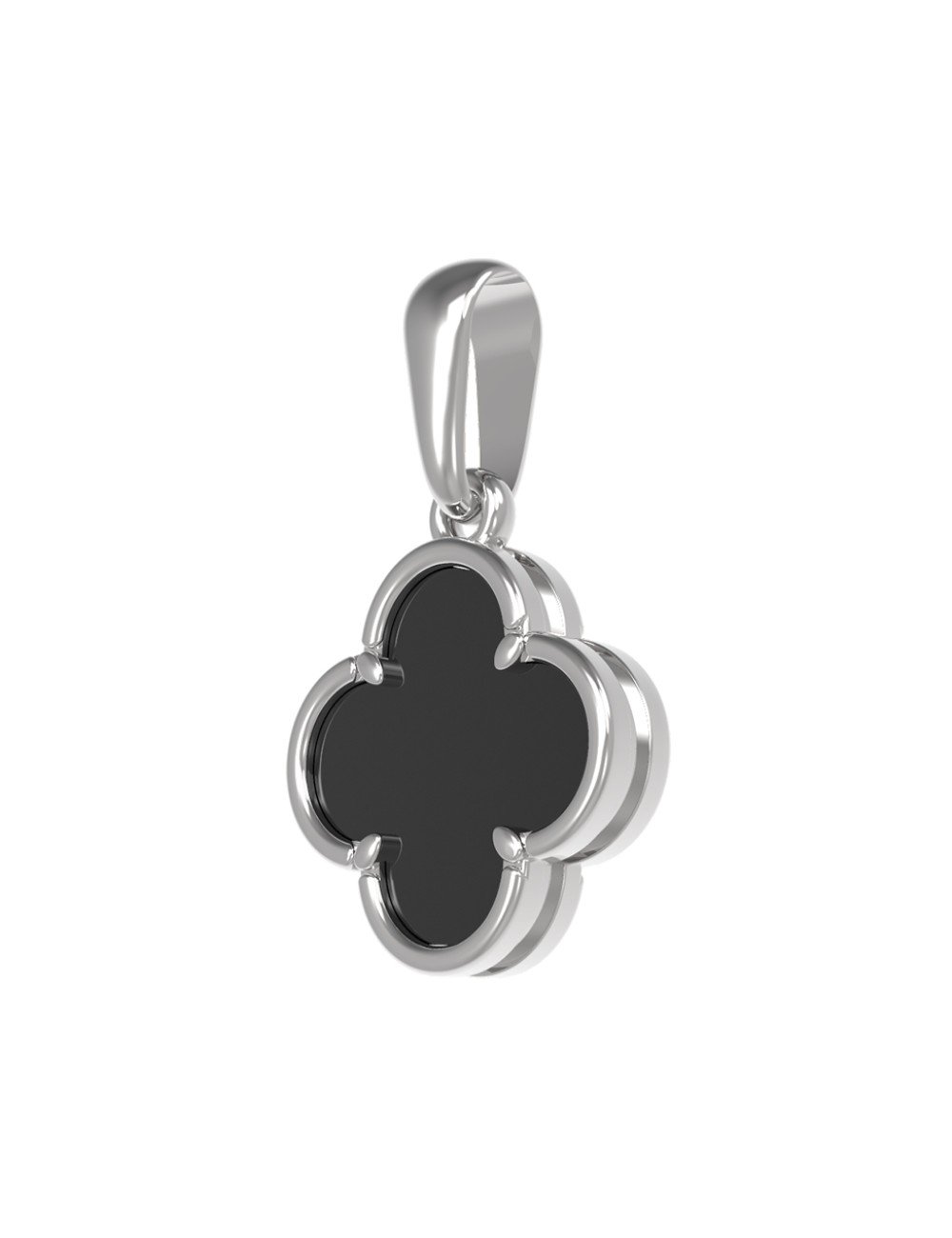 Подвеска из белого золота c ониксом