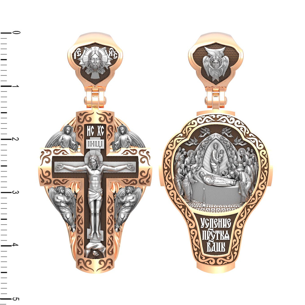 Крест из красного золота 585 пробы