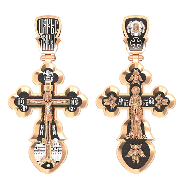 Крест из красного золота 585 пробы