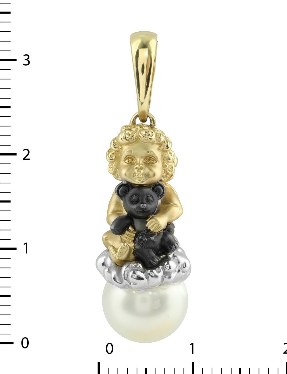 Подвеска из лимонного золота c жемчугом