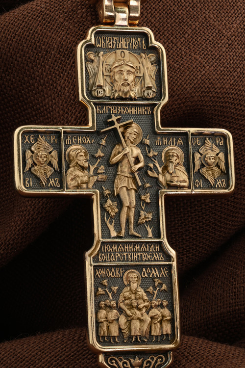 Крест из красного золота 585 пробы