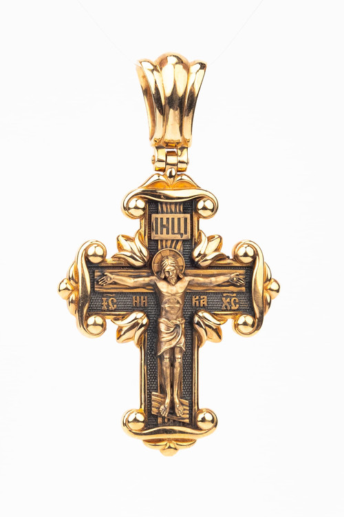 Крест из красного золота 585 пробы