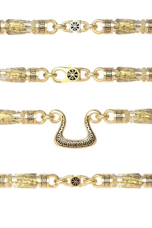 Цепь из лимонного золота c эмалью