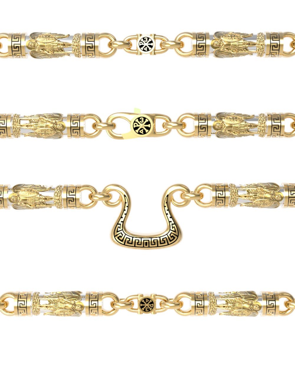 Цепь из лимонного золота c эмалью