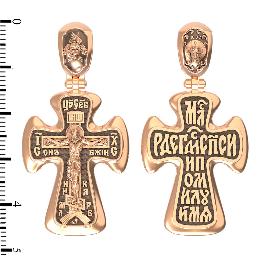 Крест из красного золота 585 пробы