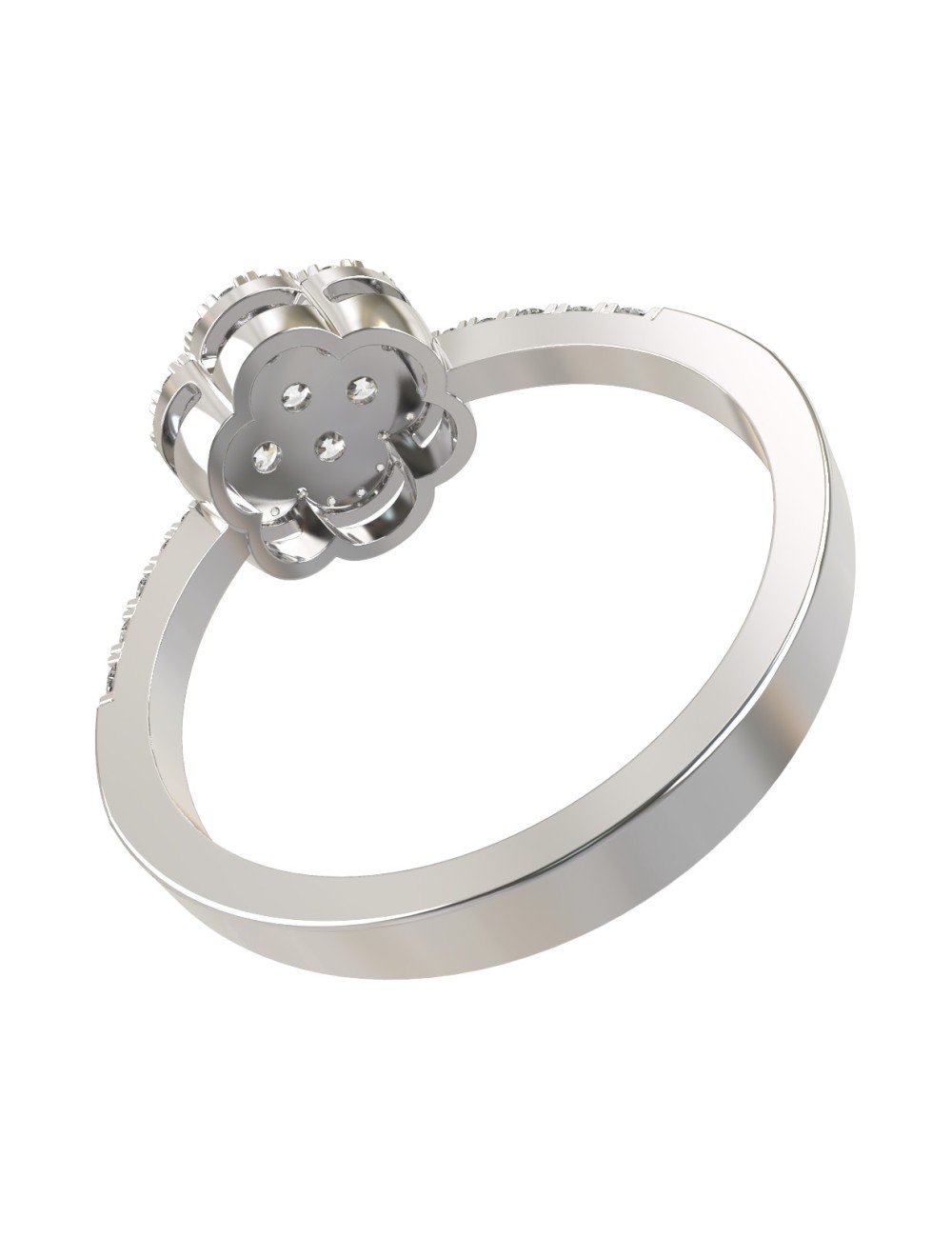 Кольцо из белого золота c бриллиантами