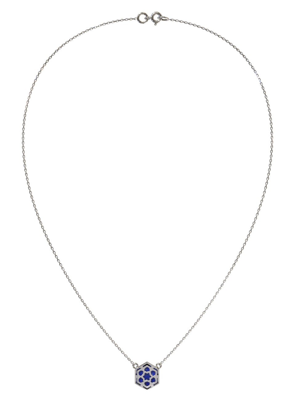 Колье из белого золота c лазуритом
