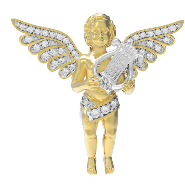 Подвеска из лимонного золота 585 пробы c фианитом