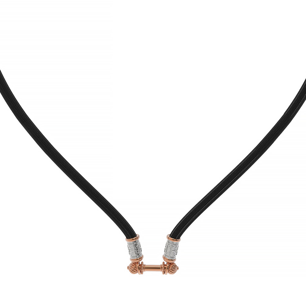 Цепь-шнурок шелк из красного золота 585 пробы c шёлковым шнурком