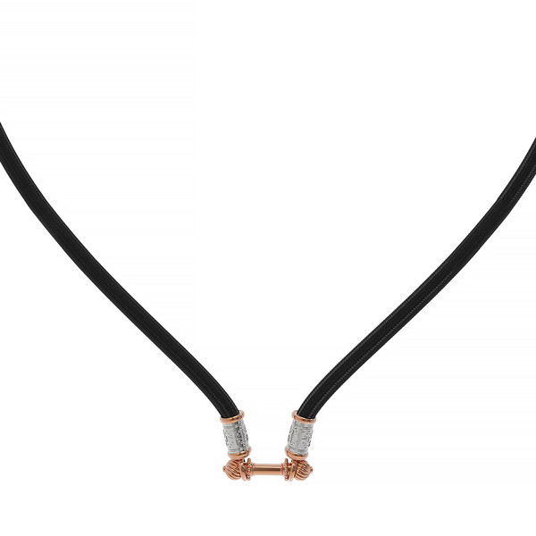 Цепь-шнурок шелк из красного золота 585 пробы c шёлковым шнурком