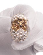 Подвеска из лимонного золота c эмалью и жемчугом