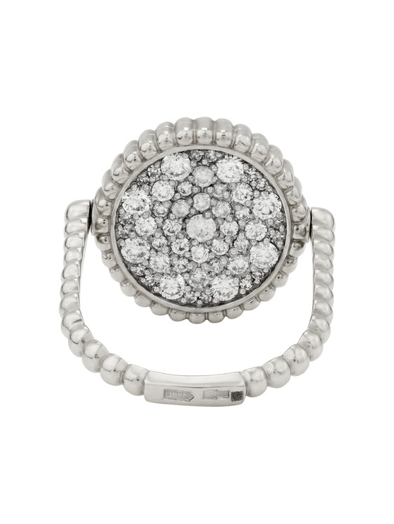 Кольцо из белого золота 585 пробы c бриллиантами