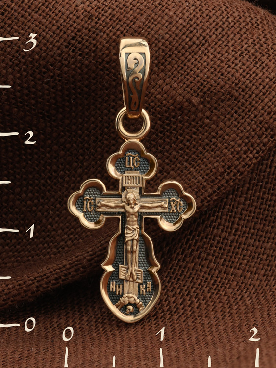 Крест из красного золота 585 пробы