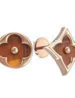 Серьги из золота c тигровым глазом