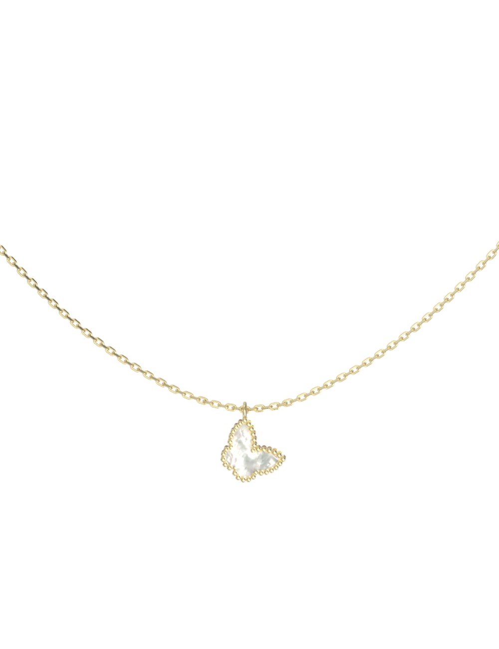 Колье из лимонного золота c перламутром