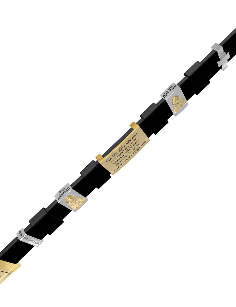 Браслет из лимонного золота c кожаным шнурком