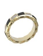 Кольцо из лимонного золота c бриллиантами и ониксом