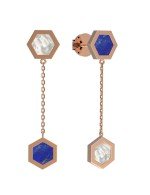 Серьги из золота c лазуритом и перламутром