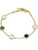 Браслет из лимонного золота c лазуритом, малахитом и перламутром
