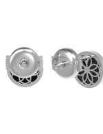 Серьги из белого золота c ониксом