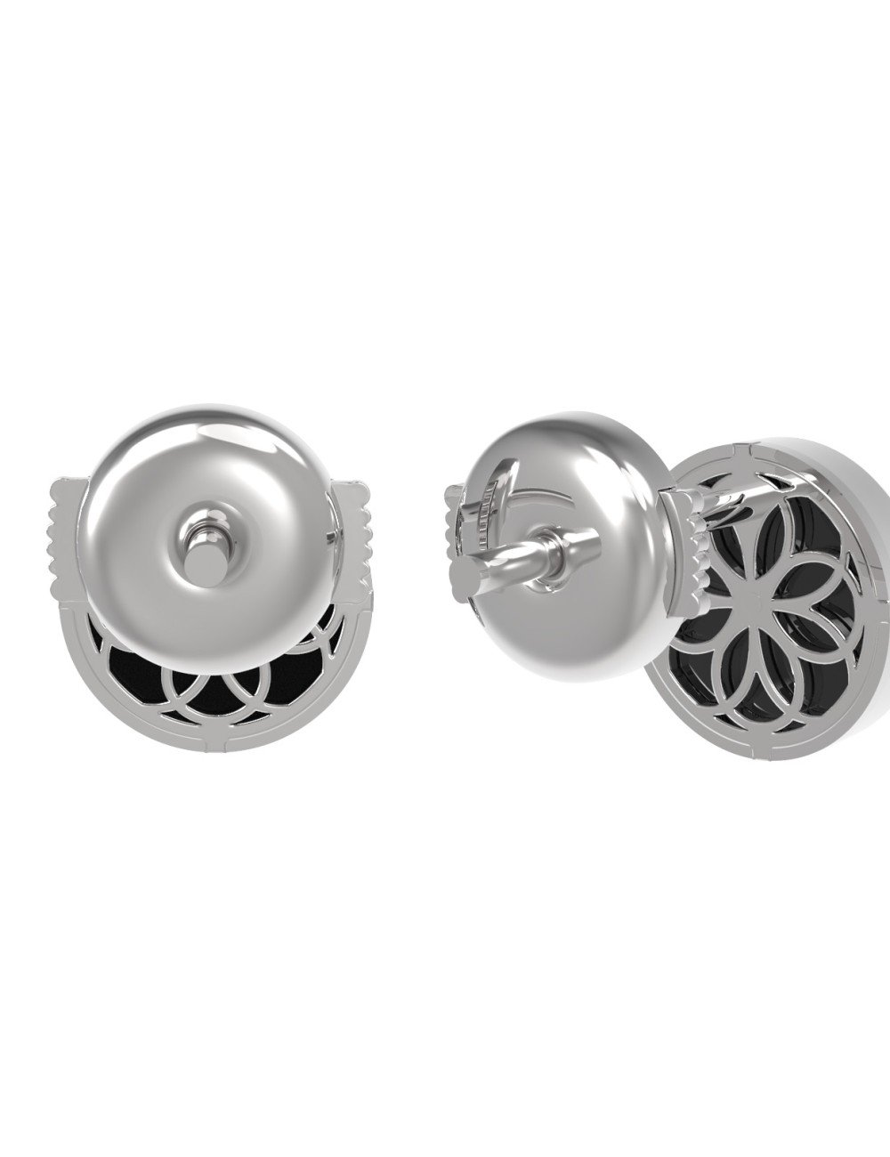 Серьги из белого золота c ониксом