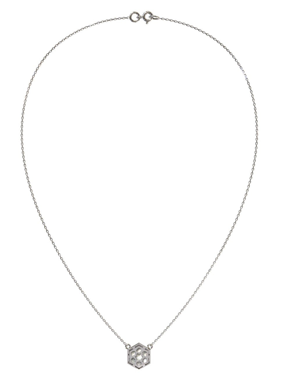 Колье из белого золота c перламутром