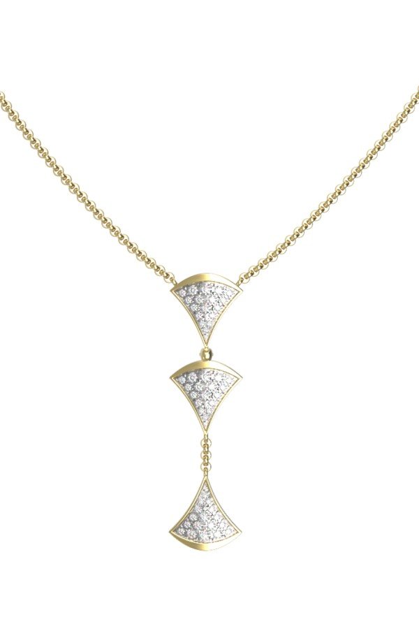 Колье из лимонного золота c бриллиантами