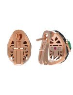 Серьги из золота c бриллиантами, рубином, ониксом, малахитом и перламутром