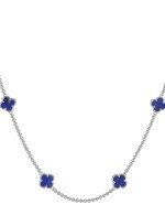 Колье из белого золота c лазуритом