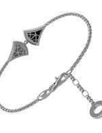 Браслет из белого золота c бриллиантами и ониксом