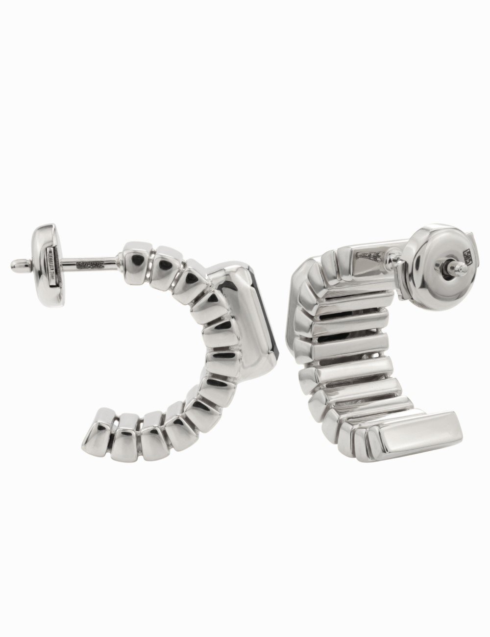 Серьги из белого золота c ониксом