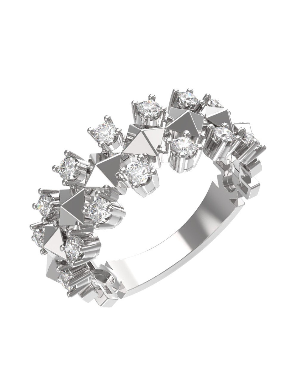 Кольцо из белого золота c бриллиантами