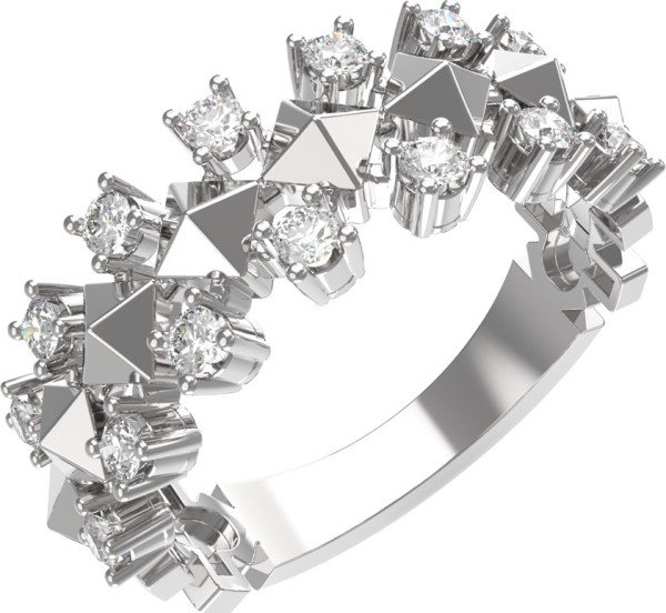 Кольцо из белого золота c бриллиантами