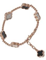 Браслет из золота c ониксом и перламутром