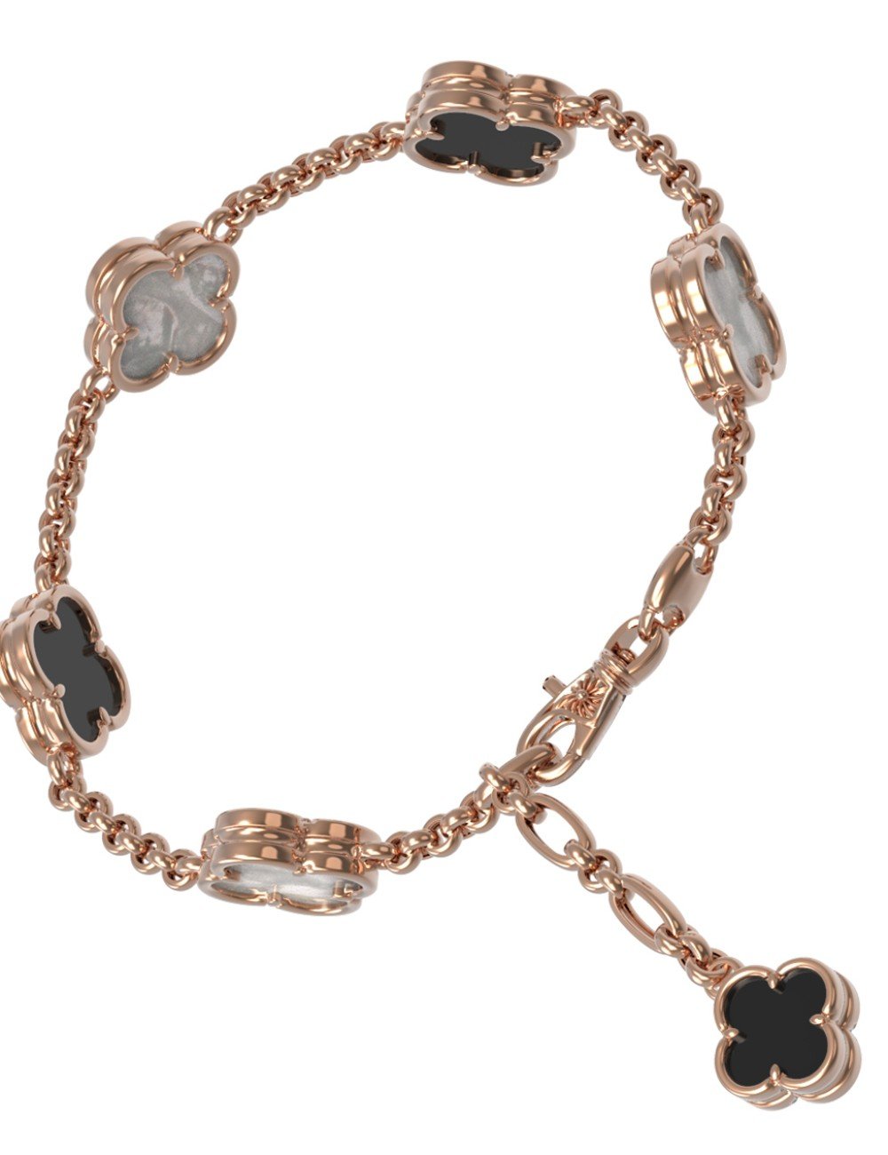 Браслет из золота c ониксом и перламутром