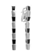 Серьги из белого золота c ониксом