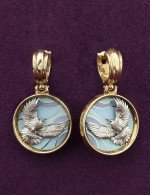 Серьги из лимонного золота c эмалью