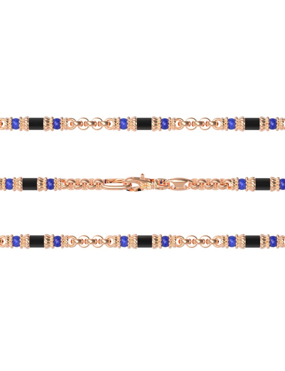 Цепь из золота c ониксом и лазуритом