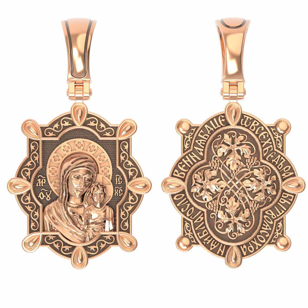 Нательная икона из красного золота 585 пробы