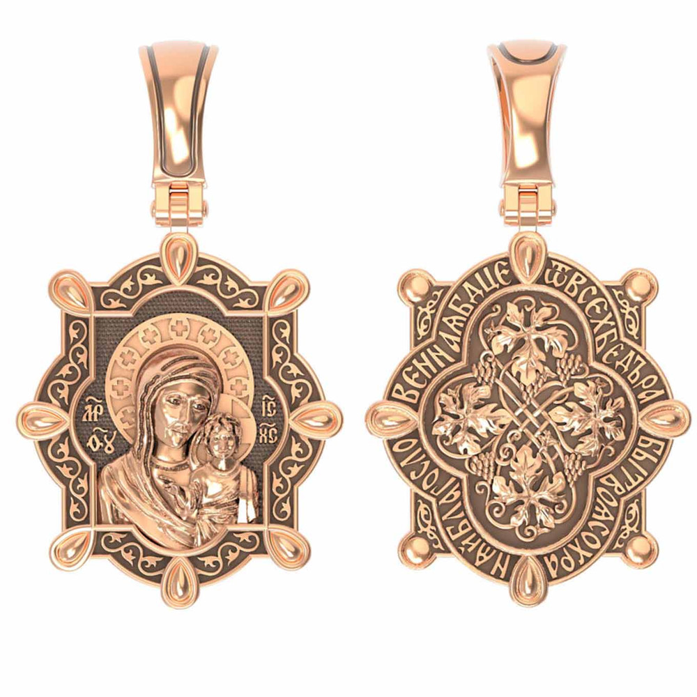 Нательная икона из красного золота 585 пробы