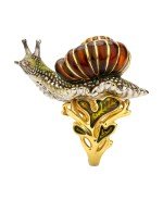 Кольцо из лимонного золота c эмалью