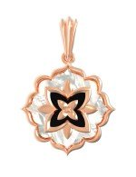 Подвеска из золота c ониксом и перламутром