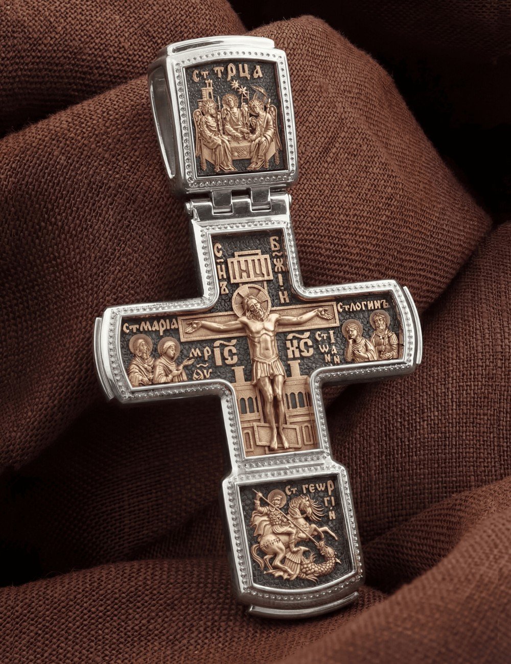 Крест из белого золота