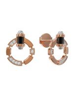 Серьги из золота c бриллиантами и ониксом