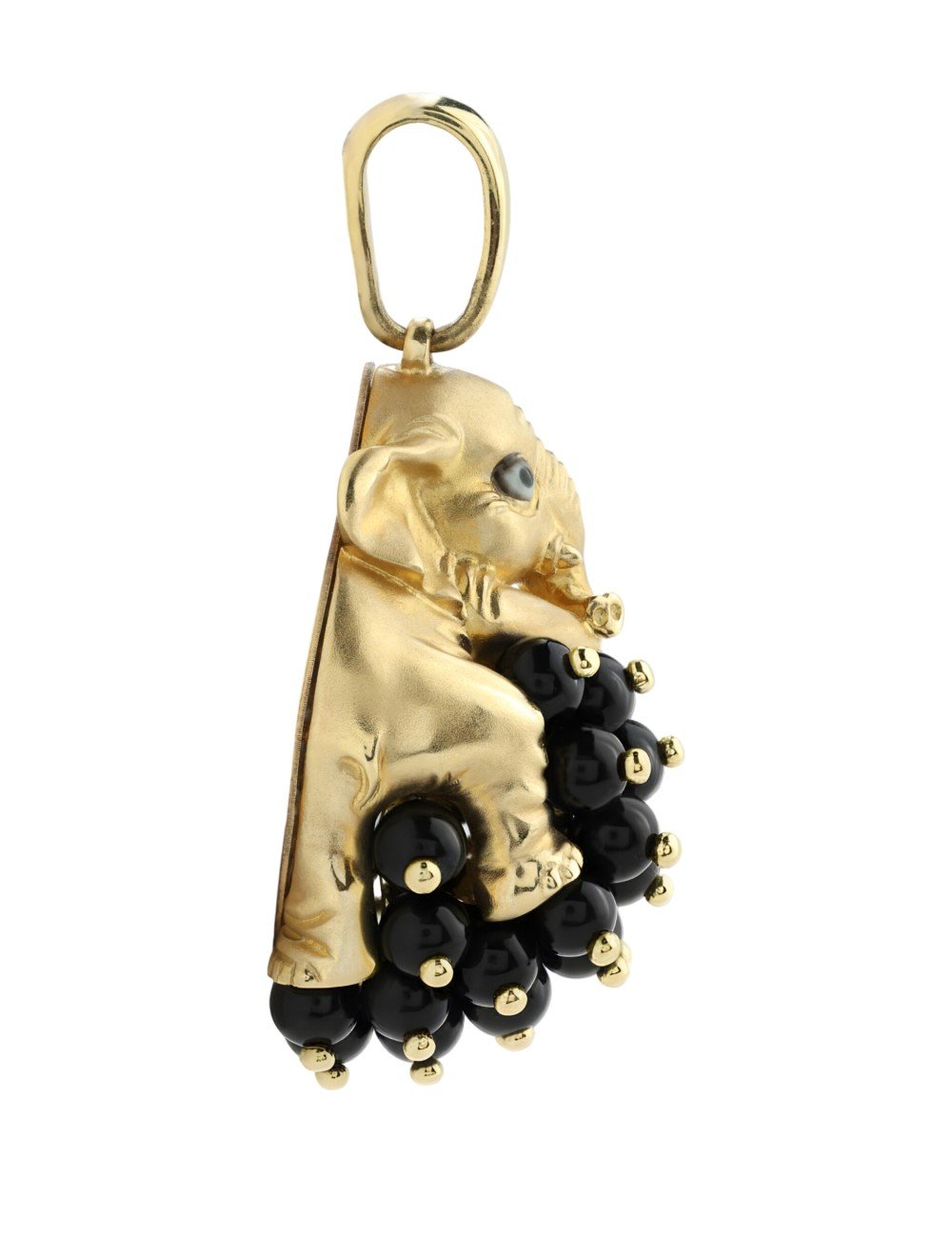 Подвеска из лимонного золота c эмалью и ониксом